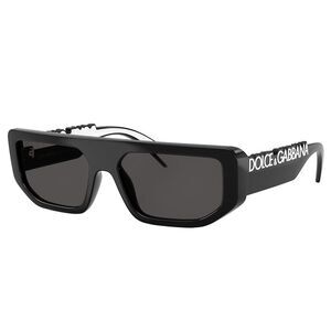 Dolce & Gabbana DG 6203 501/87 Black Plastic Rectangle Sunglasses Grey Lens